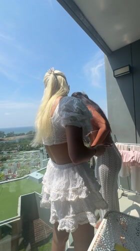 Morning scenes from Thai resort balcony and grounds
