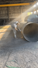 Metal cutting and welding operations at a Taganrog industrial facility