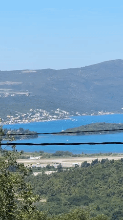 Bay of Kotor villa morning — terrace, pool, drone, and Tivat takeoff