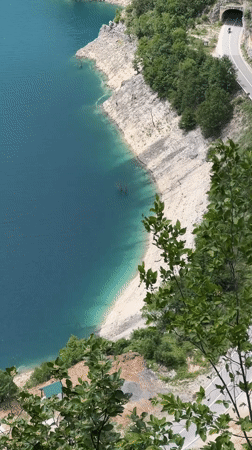 Traffic and boat activity observed along scenic Montenegro lake road