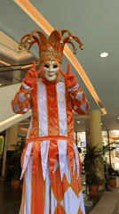 Street performers entertain early morning shoppers in Taguig mall