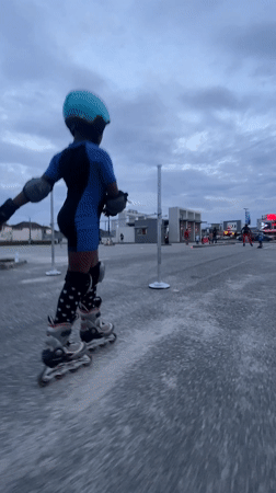 Young man rollerblades, dances across Lagos parking lots Friday afternoon
