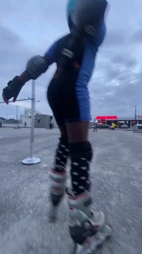 Young man rollerblades, dances across Lagos parking lots Friday afternoon