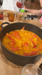 Lobster paella lunch documented at Córdoba restaurant