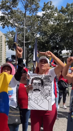 Pro-government rally draws hundreds to Caracas streets with Venezuelan flags