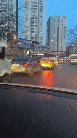 Evening traffic scenes documented in Esenyurt, Turkey