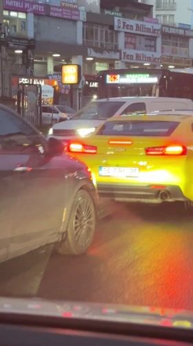 Evening traffic scenes documented in Esenyurt, Turkey