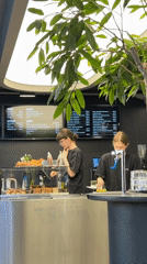 Morning cafe activity captured in Izhevsk, Russia