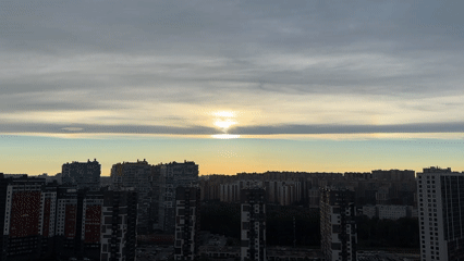 Midsummer day scenes from a Russian city, sun and all