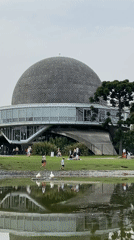Geese, planetarium, Confucius statue observed in Buenos Aires park