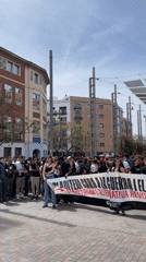 May Day demonstration draws crowds to Barcelona plaza