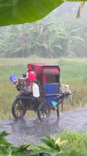 Heavy rainfall documented across Tampaksiring, Indonesia during morning hours
