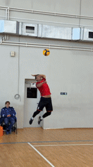 Indoor volleyball match played in Bolshaya Murta sports complex