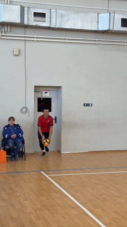 Indoor volleyball match played in Bolshaya Murta sports complex