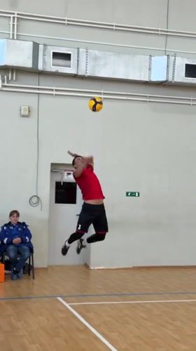 Indoor volleyball match played in Bolshaya Murta sports complex