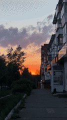Sunset scenes captured across Chaikovsky, Russia during golden hour
