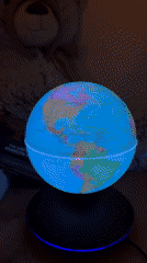 Levitating illuminated globe display witnessed in Great Yarmouth