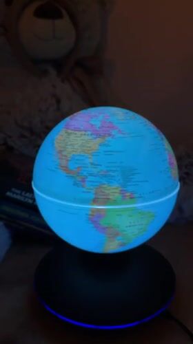 Levitating illuminated globe display witnessed in Great Yarmouth