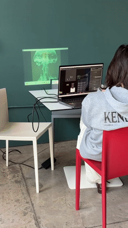 Person programs on laptop in Mexico City institutional setting