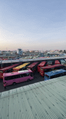 Ho Chi Minh City bus station documented in evening footage