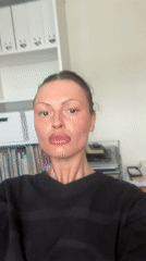 Person photographed working at desk in Tunbridge Wells office