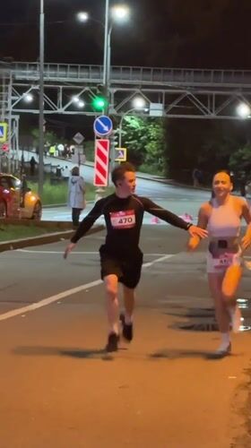 Night road race through the streets of Izhevsk