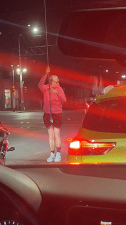 Person in pink hoodie spotted at Sofia intersection
