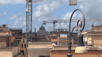 Rome landmarks documented during morning hours under cloudy skies