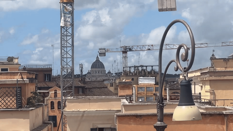 Rome landmarks documented during morning hours under cloudy skies