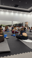 Early morning yoga class at Choeng Mon fitness studio