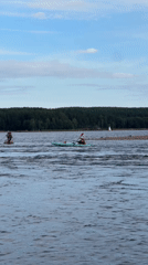 Busy afternoon on the river at Losevo, Russia