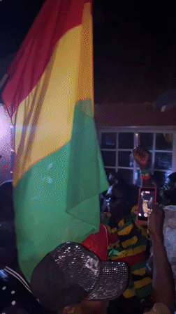 Nighttime Ghana flag celebration draws crowd in Nigeria