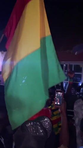 Nighttime Ghana flag celebration draws crowd in Nigeria