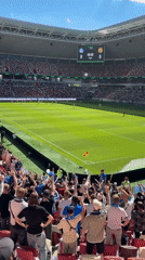 Soccer match documented by fans in Minsk stadium