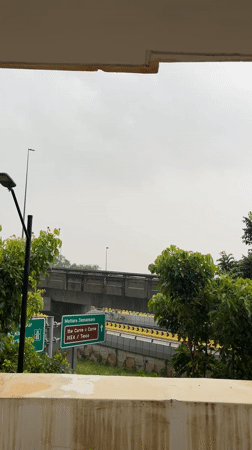 Freeway view captured from behind wall in Petaling Jaya