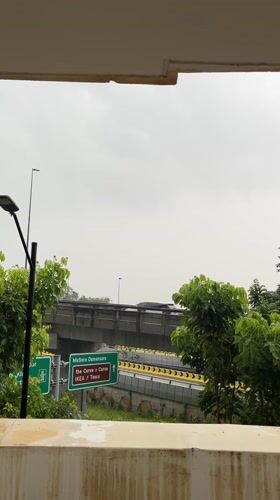 Freeway view captured from behind wall in Petaling Jaya