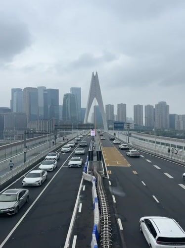 Chongqing's Hongyadong waterfront on a cloudy morning