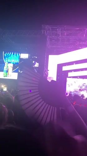 Live concert lights up Belgrade with pink and purple visuals