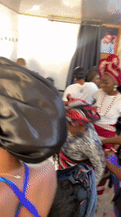 Women gather for beauty preparations in Jos, Nigeria
