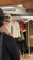 Fashion photo shoot documented in London clothing showroom