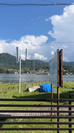 Mountain lakes and rivers under shifting skies