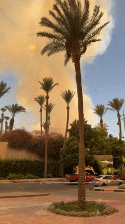 Heavy smoke rises over Hurghada resort area amid active fire