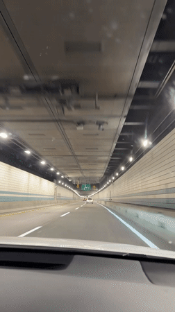 Driving through Boston tunnel and urban streets