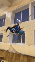 Indoor climbing activities documented at Sarapul gymnasium facility