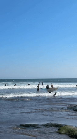 Morning beach scenes captured across North Kuta, Indonesia coastline