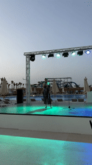 Resort entertainment: outdoor performance and guest activities in Al Ahia'