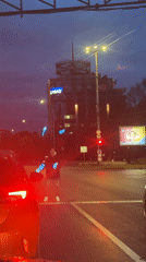 Evening traffic scene captured at Sofia intersection