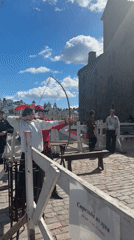 Casual Saturday morning activities observed around Vyborg Castle area