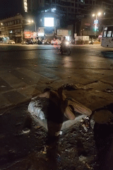 Person found lying on street structure in Mumbai