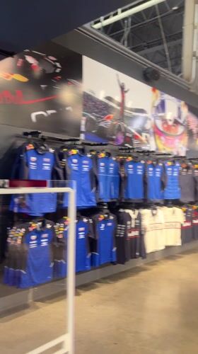 Formula 1 racing store interior documented in Sunrise, Florida